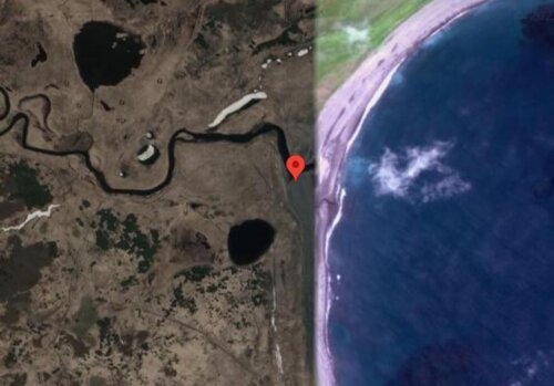 Река Бабушкина, изображение с карт Google
